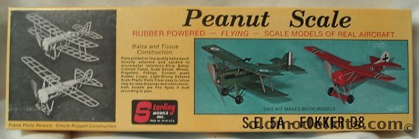 Sterling Peanut SE-5A and Fokker DVIII (D-VIII) - Peanut Scale Flying Model Airplanes, P-1 plastic model kit